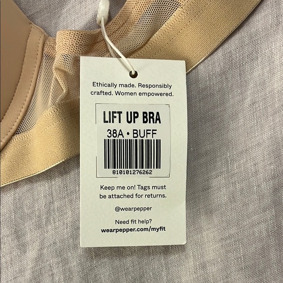 NWT Pepper Lift Up Bra in Buff 38A - Picture 2 of 9